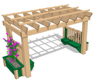 GARDEN ARBOR 5' H W/ (2) PLANTERS 1' X 1' X 3'